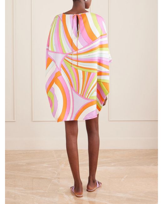 Emilio Pucci Pink Printed Silk-Twill Kaftan