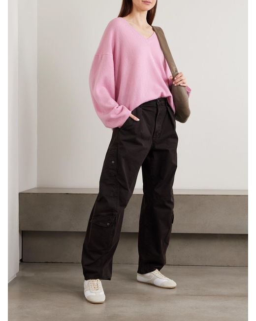 Allude Pink Oversized Cashmere And Silk-Blend Sweater