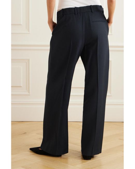 The Row Blue Roan Pleated Wide-Leg Pants