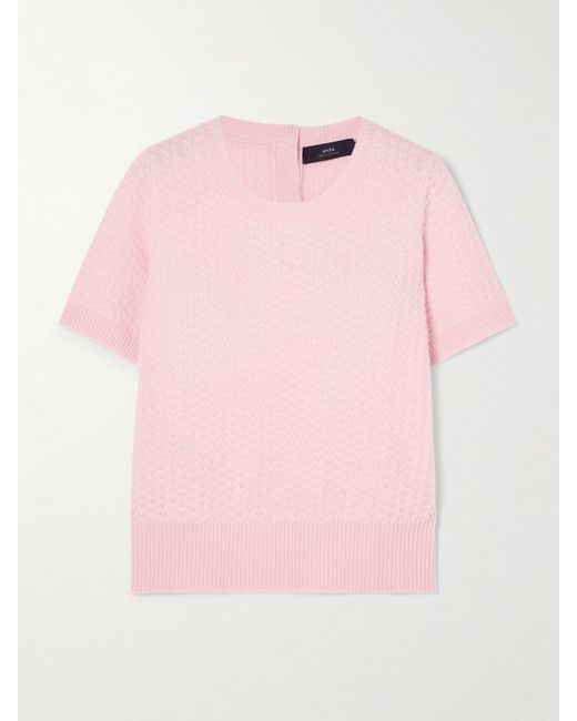Haut En Cachemire Biologique Texturé Antibes arch4 en coloris Pink