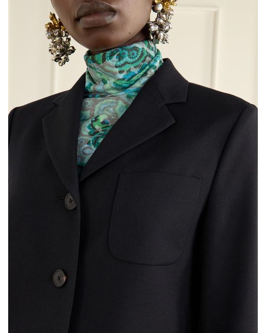Dries Van Noten Black Wool-Crepe Blazer