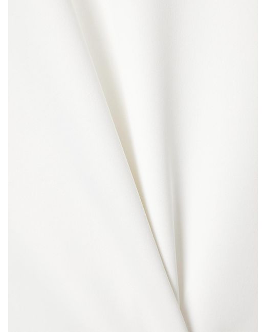 Khaite White Loell Draped Duchesse-Satin Midi Dress