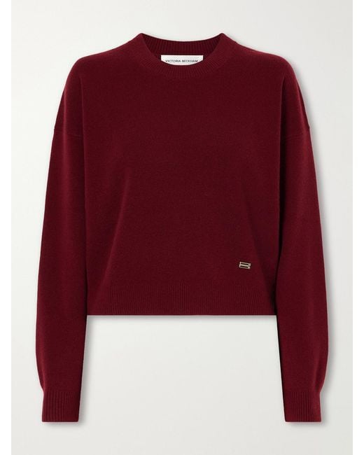 Victoria Beckham Red Lana Ribbed Wool And Cashmere-Blend Sweater