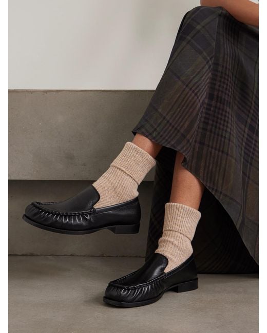 Johnstons Natural Ribbed Cashmere Socks