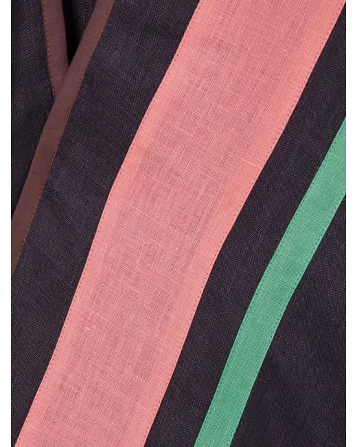 Vita Kin Black Ola Cape Aus Gestreiftem Leinen