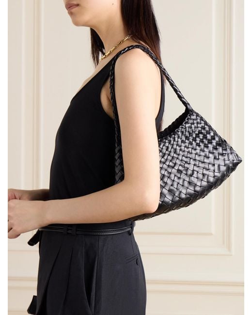 Dragon Diffusion Black Rosanna Mini Woven Leather Tote