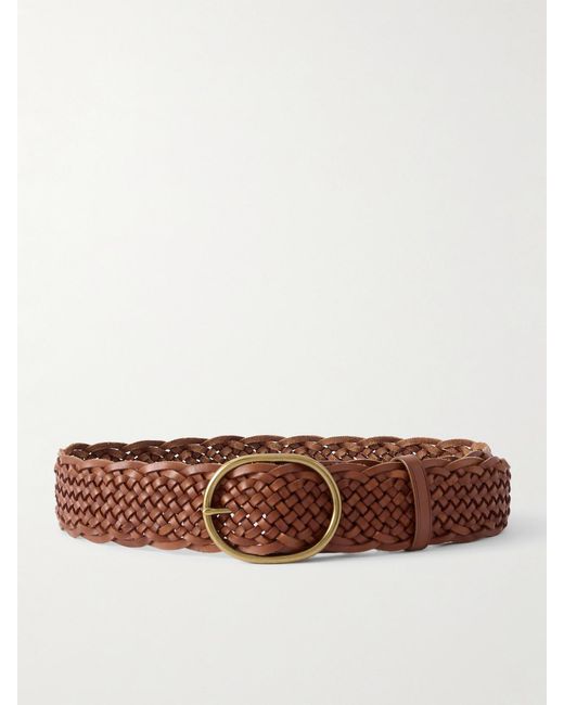 Dragon Diffusion Brown Woven Leather Belt