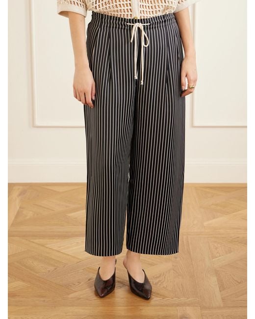 Maria McManus Gray Balloon Drawstring Habotai Wide-Leg Pants