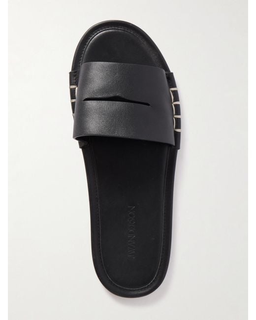 J.W. Anderson Black Loafer Leather Slides