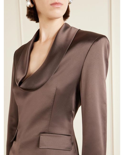 Violante Nessi Brown Kendal Satin Blouse