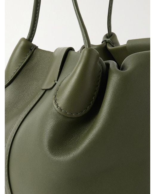 Loro Piana Green Bale Softy Leather Shoulder Bag