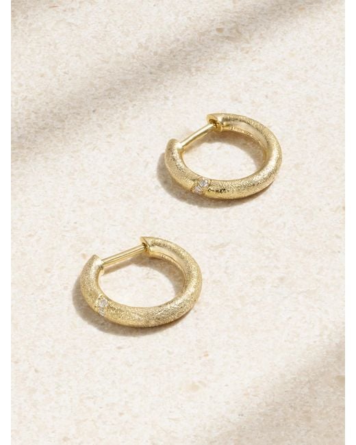 Yvonne Léon Natural 9-Karat Diamond Hoop Earrings