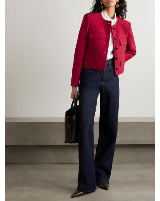 Veronica Beard Red Leslie Wool-Bouclé Jacket