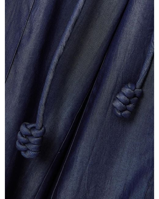 Pantalon Large En Tencel À Ceinture ANDRES OTALORA en coloris Blue