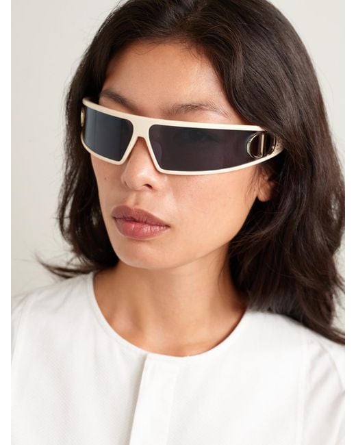 Dior Blue Verydior M1U Wrap-Around Acetate Sunglasses