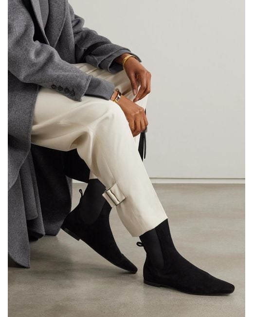 Totême  Black Suede Ankle Boots