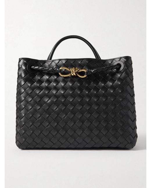 Bottega Veneta Black Andiamo Large Intrecciato Leather Tote