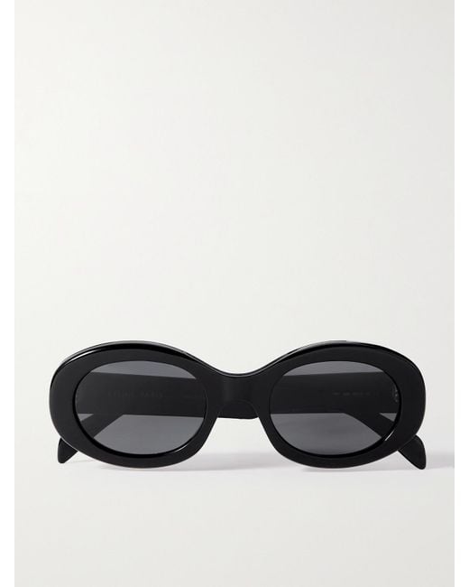 Lunettes De Soleil Ovales En Acétate Triomphe Céline en coloris Black