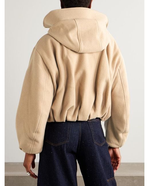 Canada Goose Natural Chilliwack Cropped Hooded Wool-Blend Felt Bomber Jacket