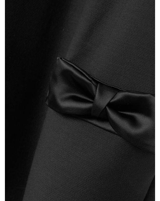 Valentino Garavani Black Satin-Trimmed Wool And Silk-Blend Mini Dress