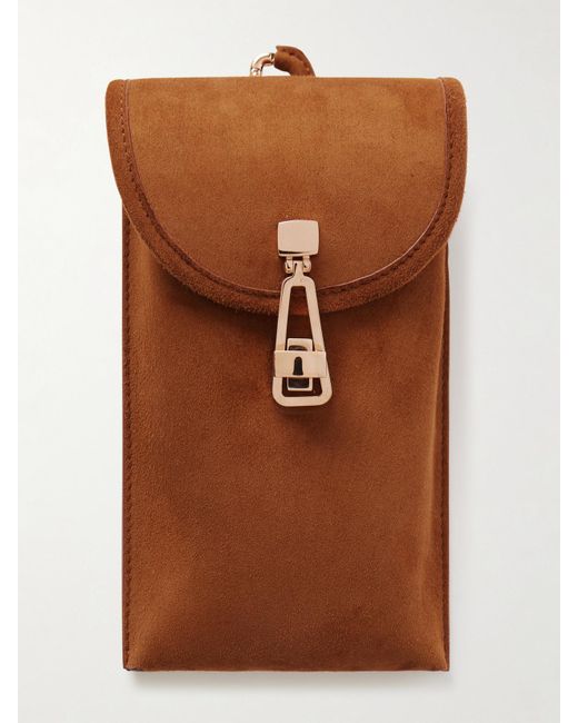 Gabriela Hearst Brown Suede Sunglasses Pouch