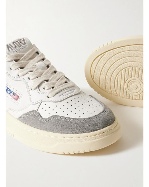 Autry Natural Medalist Low Leather And Suede Sneakers