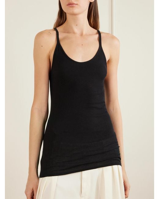 Calvin Klein Black Alicia Cotton-Blend Jersey Tank Top