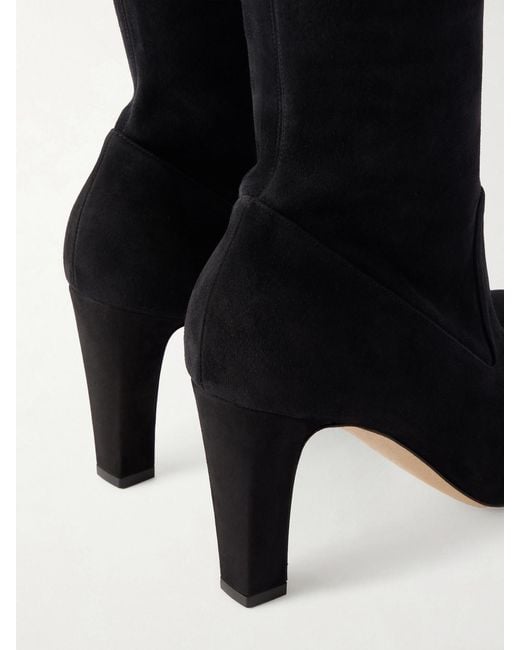 Manolo Blahnik Black Pavisco 90 Suede Knee Boots