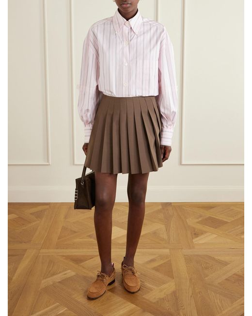 Thom Browne Pink Striped Cotton-Poplin Shirt