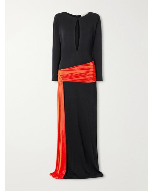 Ilkyaz Ozel Red Heat Train Stretch-Jersey Gown