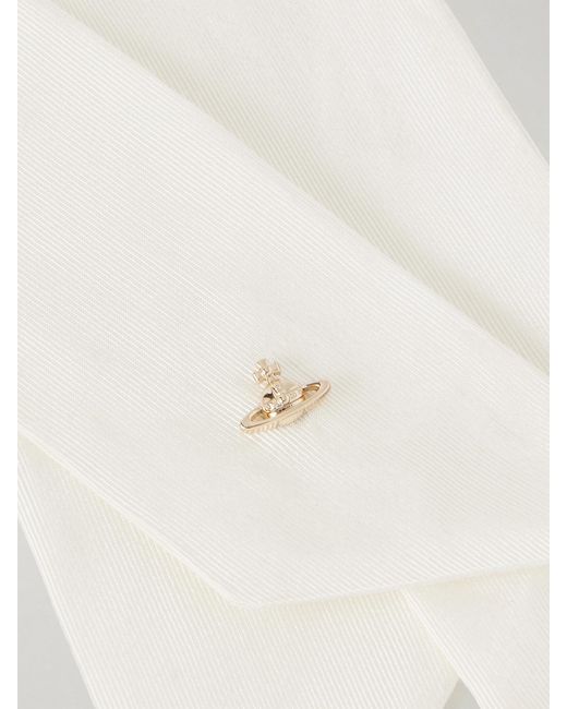 Vivienne Westwood White Julia Bow-Detailed Embellished Twill Hair Clip
