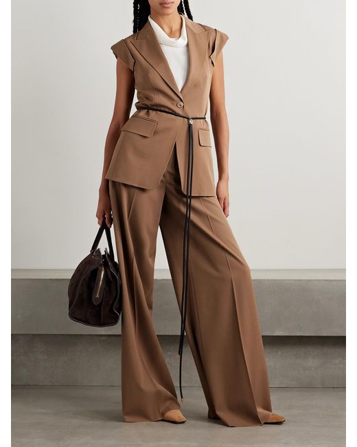Max Mara Brown Wool-Twill Vest