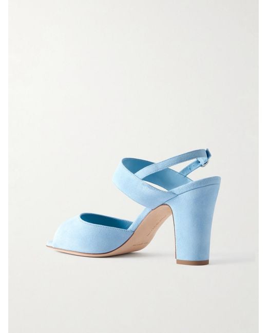 Sandales À Brides Arrière En Daim Khiko 90 Manolo Blahnik en coloris Blue