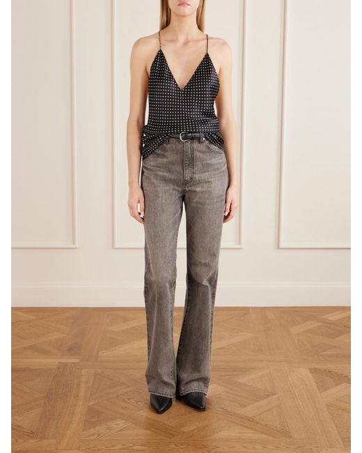 Nili Lotan Black Emile Polka-Dot Silk-Satin Camisole
