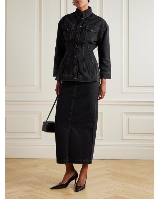 Wardrobe NYC Black Denim Maxi Skirt