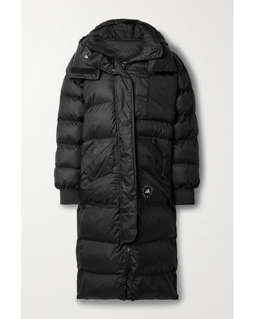 Adidas By Stella McCartney Black Truenature Quilted Padded Recycled-shell Hooded Jacket