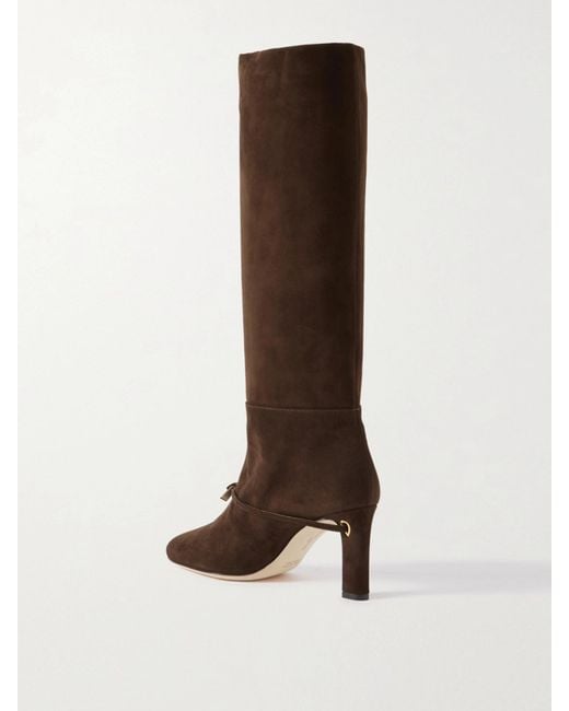 JENNIFER CHAMANDI Brown Samuele 85 Suede Knee Boots