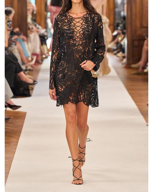 Ulla Johnson Black Dita Lace Mini Dress