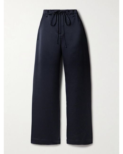 Proenza Schouler Blue Magnus Hose Mit Weitem Bein Aus Satin