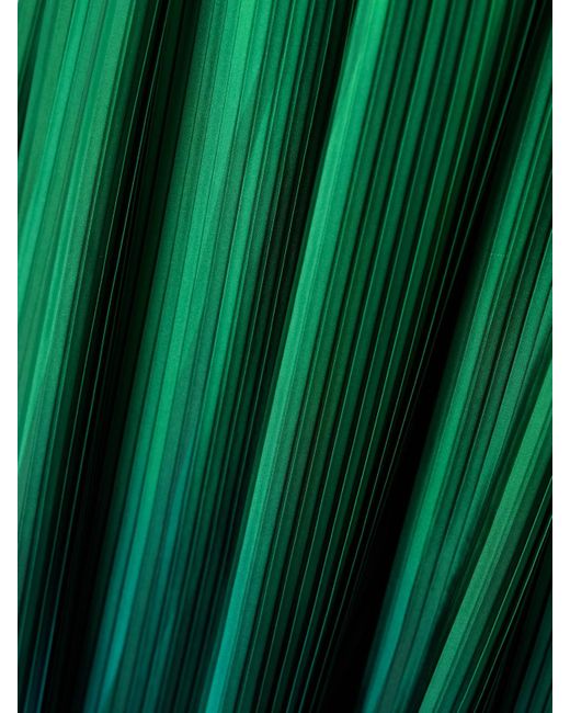 ‎Dima Ayad Green Ombré Plissé-Taffeta Wide-Leg Pants