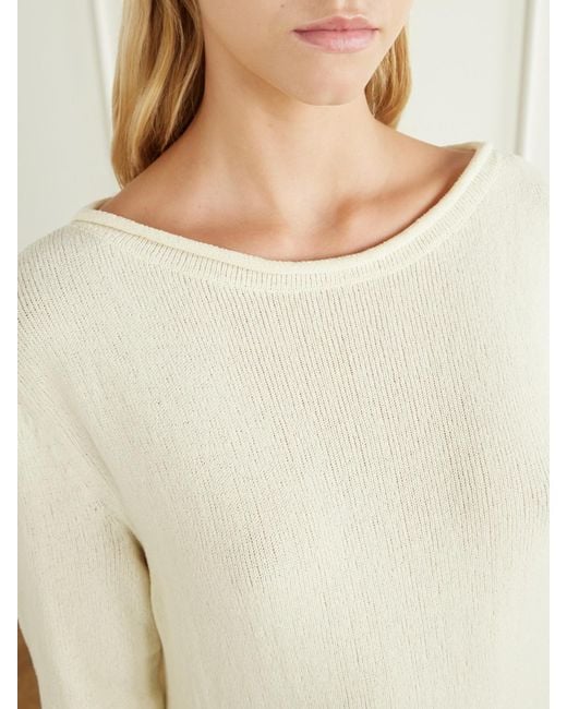 Kallmeyer White Rhea Cotton-Blend Knitted Maxi Dress