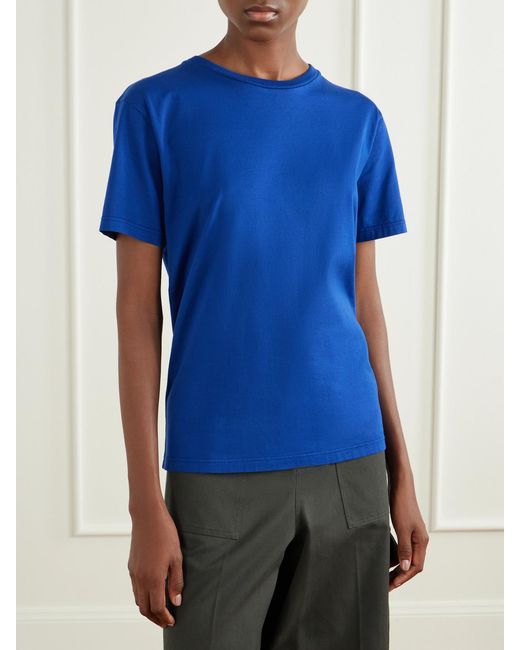 Rier Blue Cotton-Jersey T-Shirt