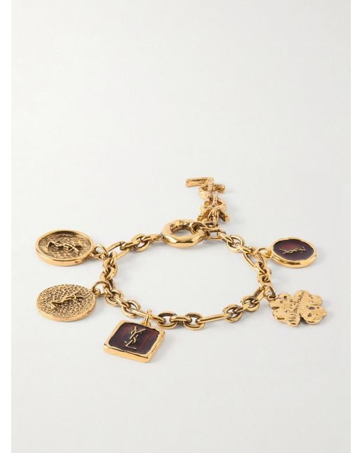 Saint Laurent Natural Tone Enamel Bracelet