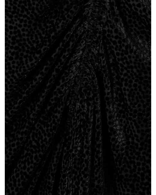 Isabel Marant Black Nemil Gathered Devoré-Chiffon Silk-Blend Midi Dress