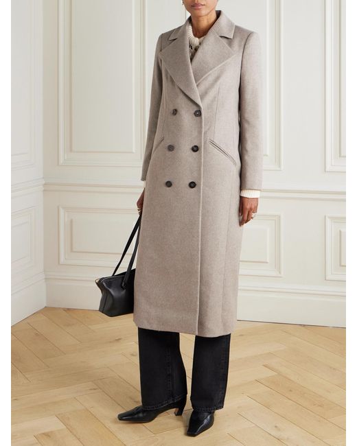 Veronica Beard Natural Seth Dickey Double-Breasted Wool And Cashmere-Blend Trench Coat