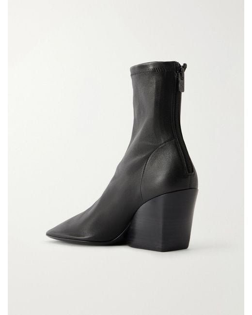 Proenza Schouler Black Slant Leather Ankle Boots