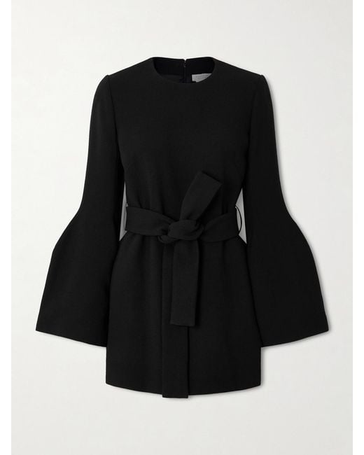 Gabriela Hearst Black Shandon Belted Wool Tunic