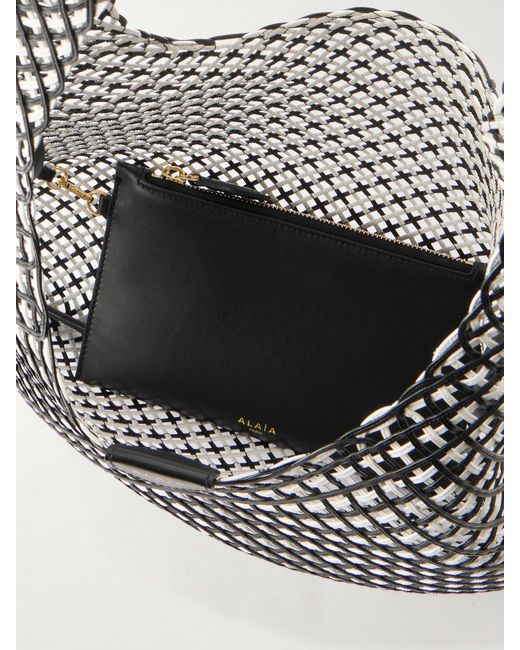 Alaïa Gray Woven Leather Hobo Shoulder Bag