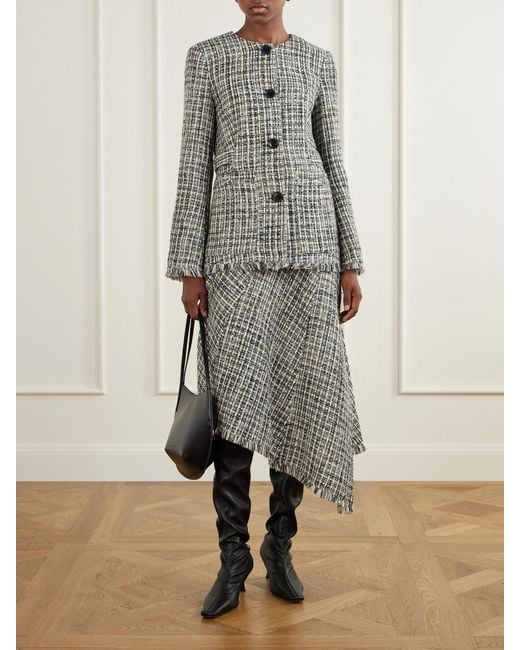 Proenza Schouler White Layne Tweed Midi Skirt