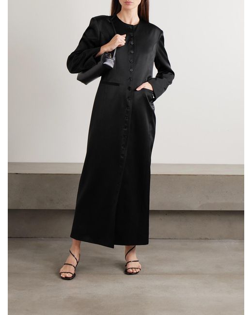 Heirlome Black Edith Silk-Satin Coat